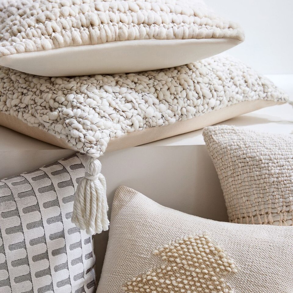 Chunky Marl Knit Cushion Cover West Elm UK